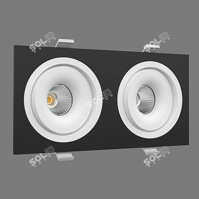 Sleek Rotating LED Downlight 3D model image 3