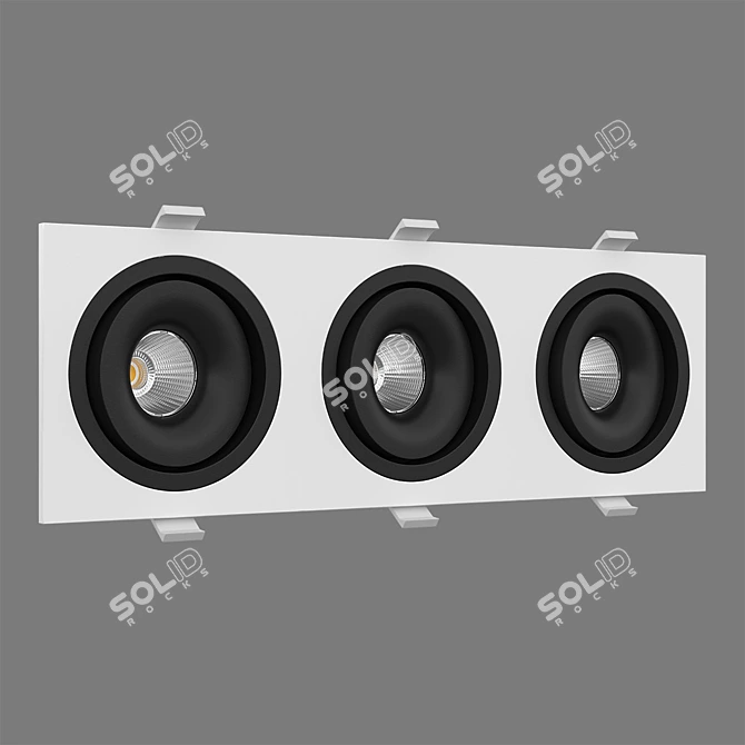 Sleek Rotating LED Downlight 3D model image 4
