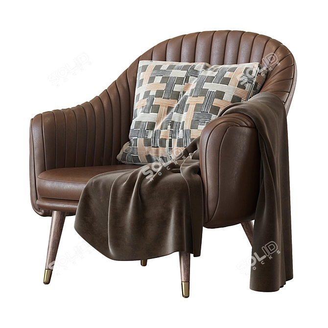 Sleek Deephouse Armchair 3D model image 2