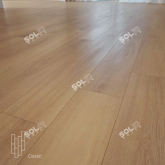 Premium Harlech Oak Parquet Flooring 3D model image 1
