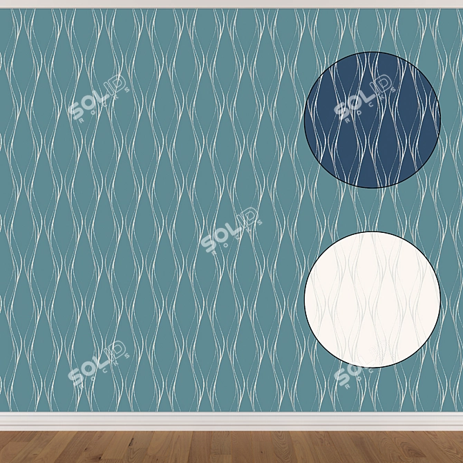 Seamless Wallpaper Set 1666 (3 Colors) 3D model image 1