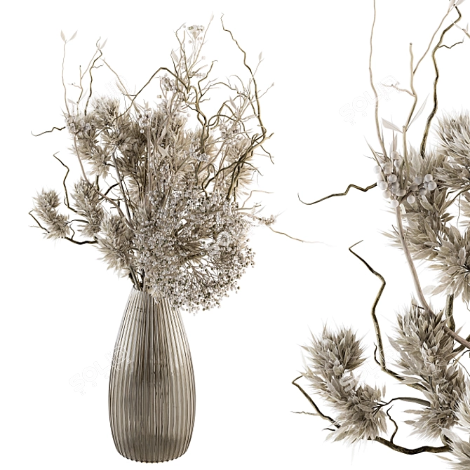 Elegant Branch in Vase 35 3D model image 1