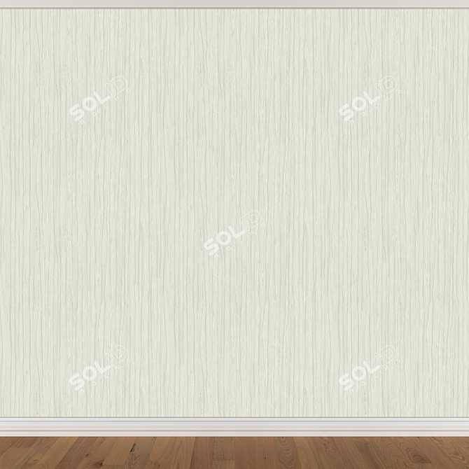 Seamless Wallpaper Set: 3 Color Options 3D model image 3