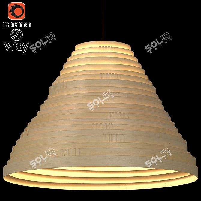 Bamboo Glow Pendant: Handmade Unique Lampshade 3D model image 2