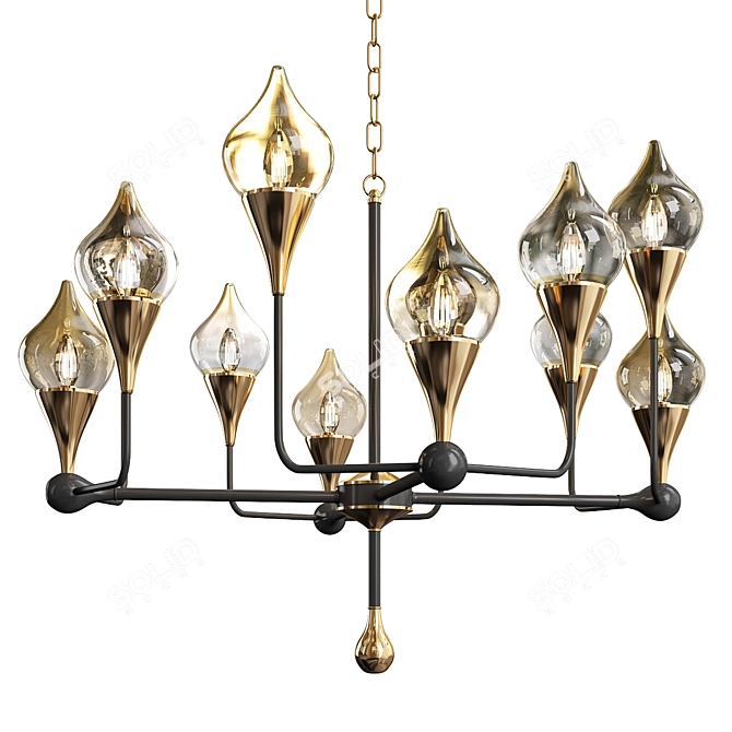 Fashion Brass Chandelier: Exclusive Elegance 3D model image 1