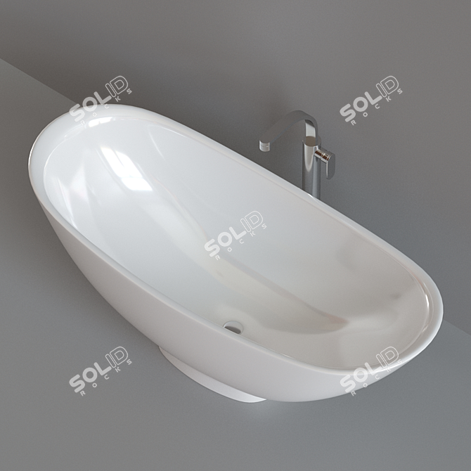 Elegant IO Freestanding Bathtub 3D model image 2