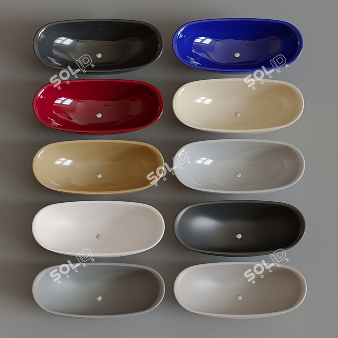 Elegant IO Freestanding Bathtub 3D model image 3