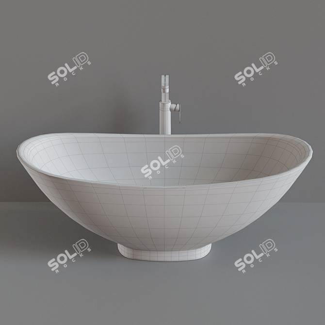 Elegant IO Freestanding Bathtub 3D model image 4