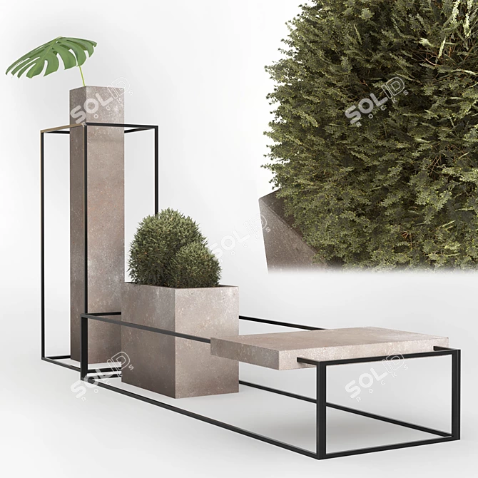 Bench Street: Outdoor Plant 3D model image 3