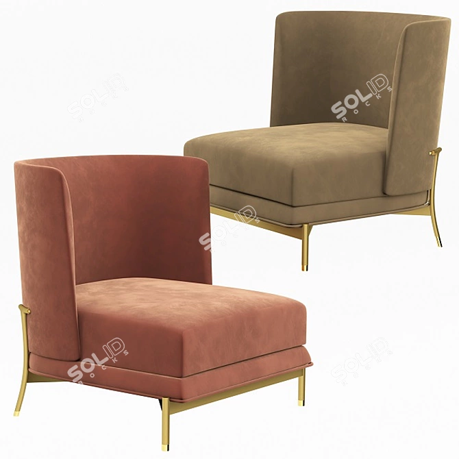 Aster Gae Armchair: Modern Elegance 3D model image 1