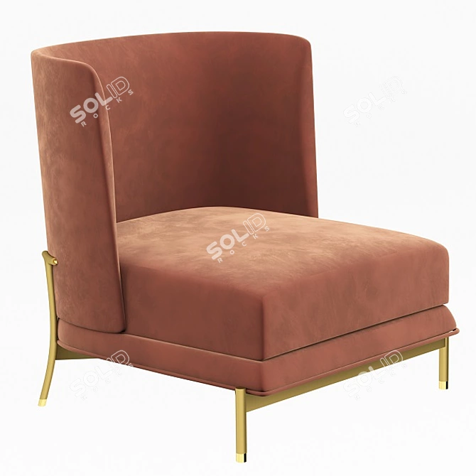 Aster Gae Armchair: Modern Elegance 3D model image 3