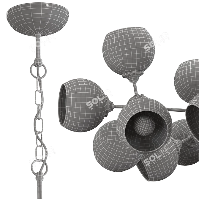 Elegant Geometric Chandelier 3D model image 2