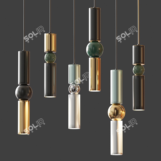 Elegant Lee Broom Pendant Lights 3D model image 1