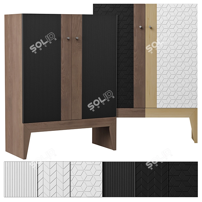 Stripped Walnut Chest: Replace Drawers 3D model image 1