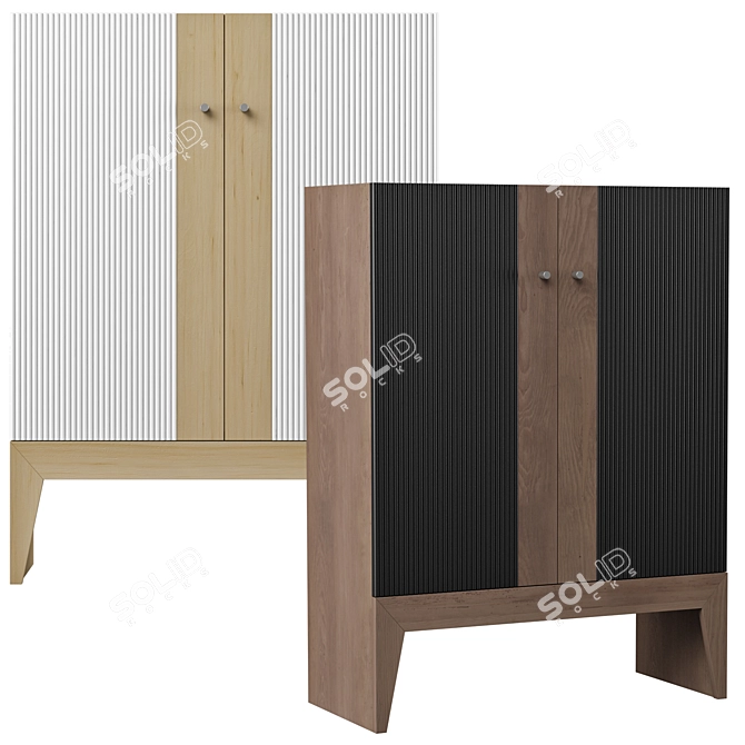 Stripped Walnut Chest: Replace Drawers 3D model image 2