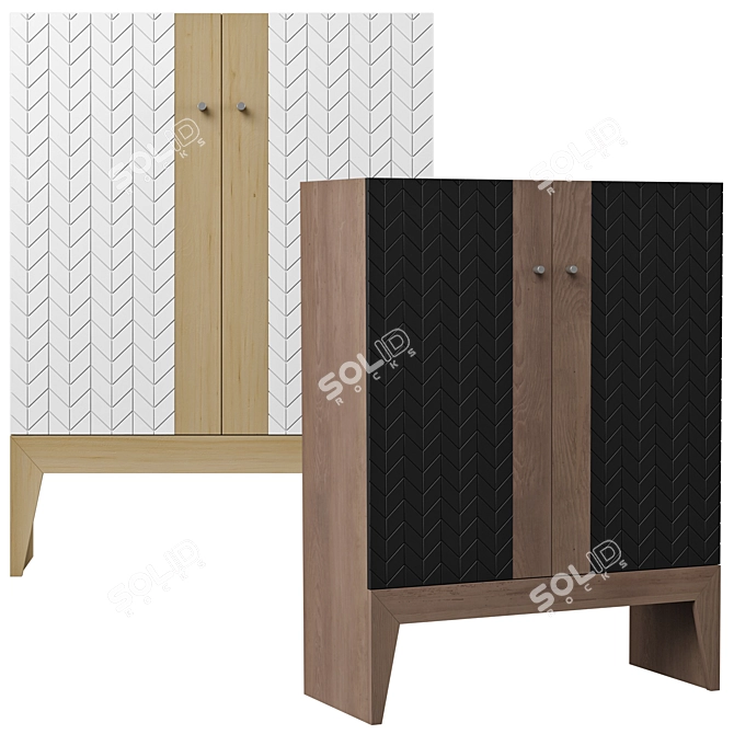Stripped Walnut Chest: Replace Drawers 3D model image 3