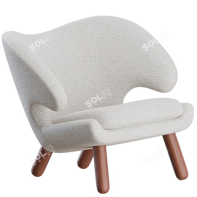 Modern Scandinavian Design Pelican Chair 3D model image 2