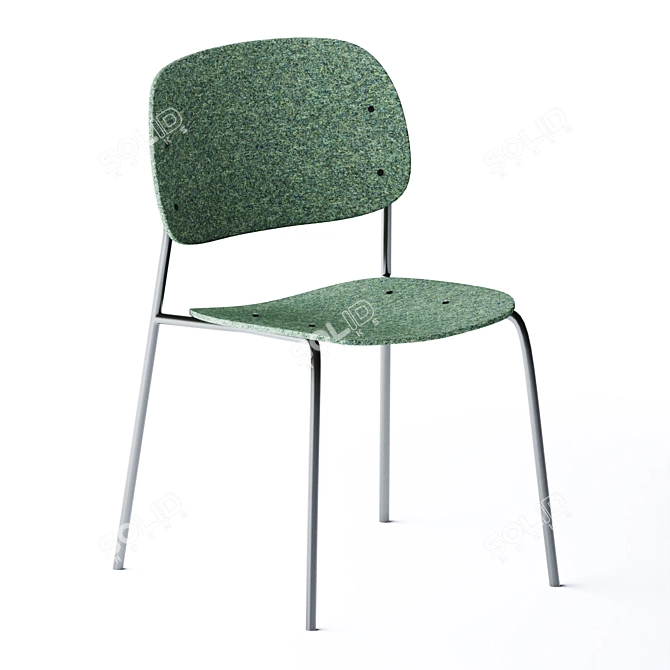 Sleek PET Felt Stack Chair 3D model image 5