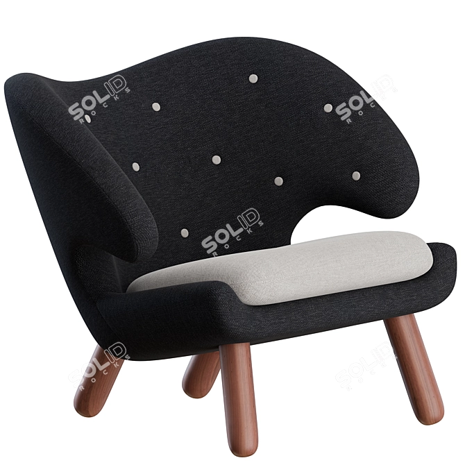 Finn Juhl Pelican Chair: Stylish Comfort 3D model image 1