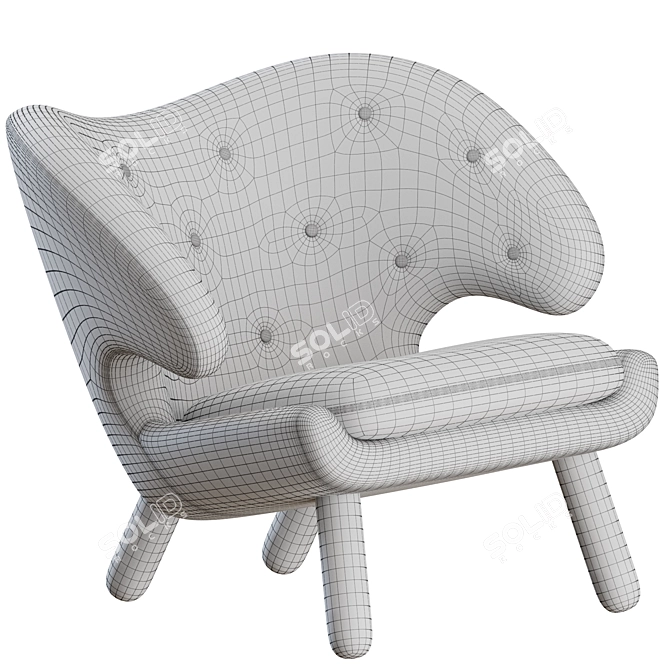 Finn Juhl Pelican Chair: Stylish Comfort 3D model image 5