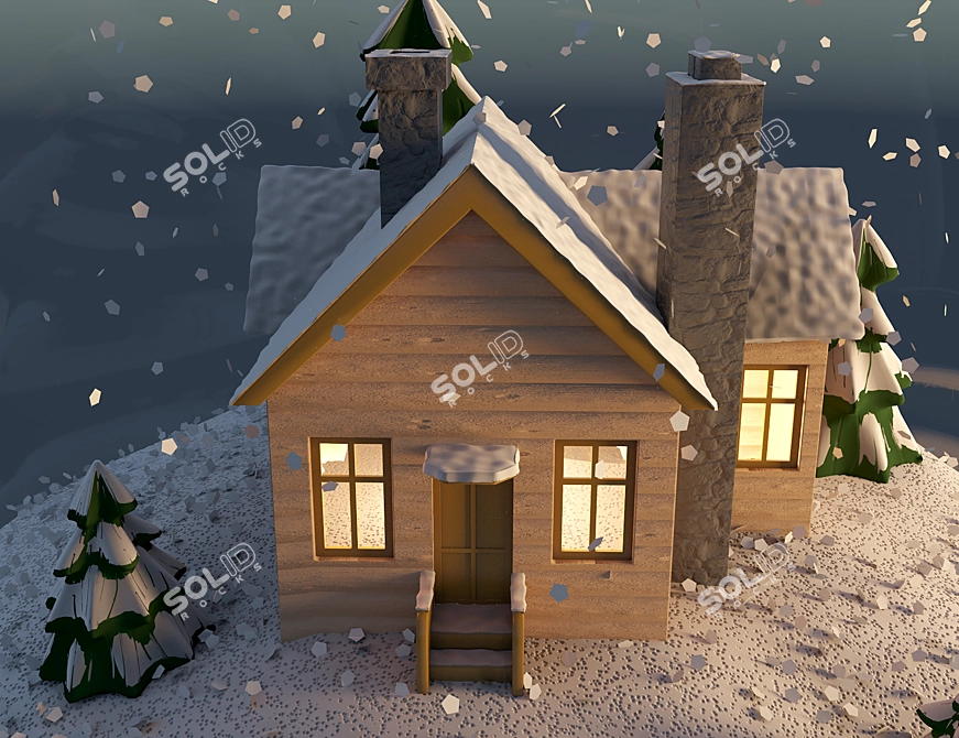 Snowy Christmas Toy House Set 3D model image 4