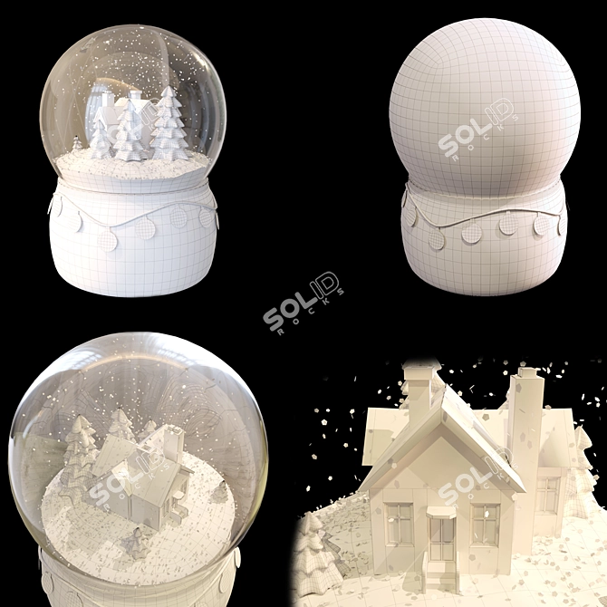 Snowy Christmas Toy House Set 3D model image 5