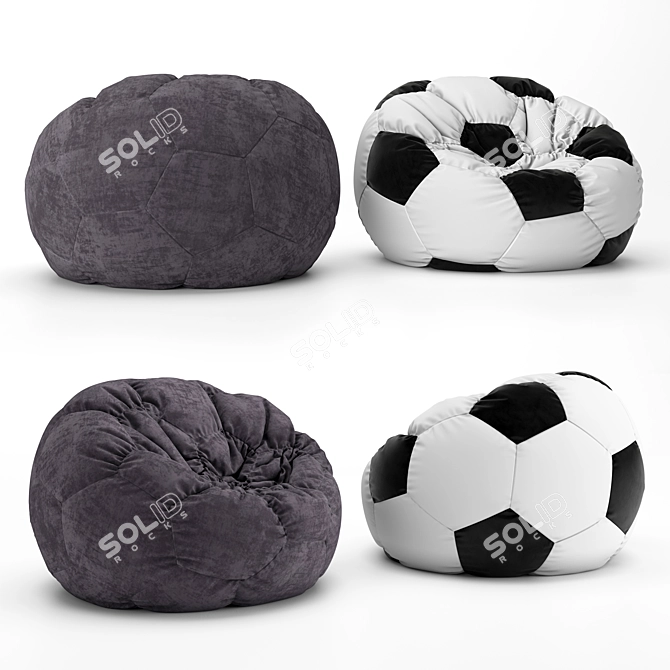 Football-Inspired Bag Chair 3D model image 4