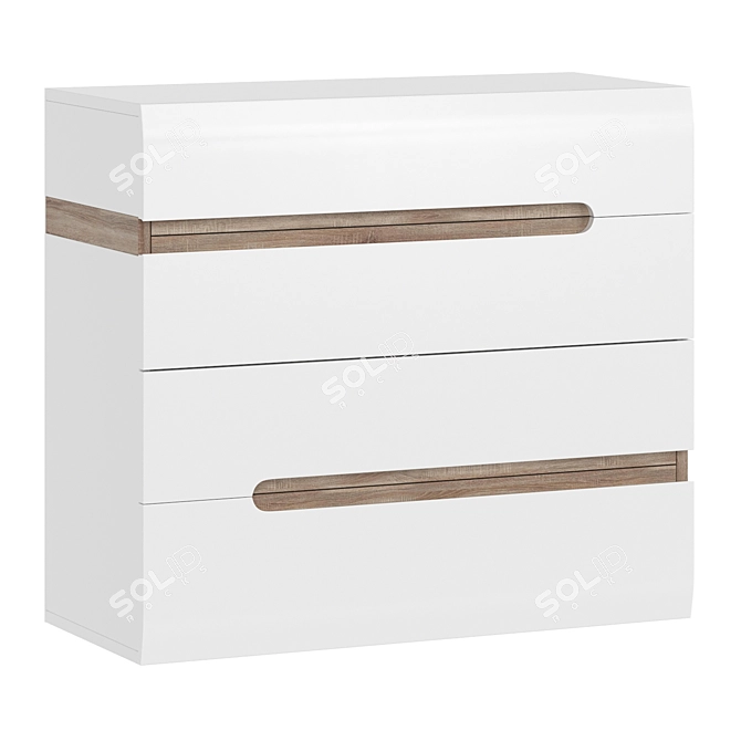 Elegant White Linate Chest 3D model image 1