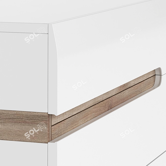 Elegant White Linate Chest 3D model image 3