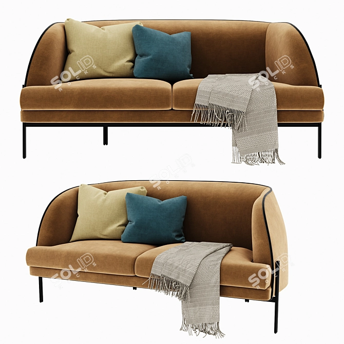 Elegance Double Sofa 3D model image 1