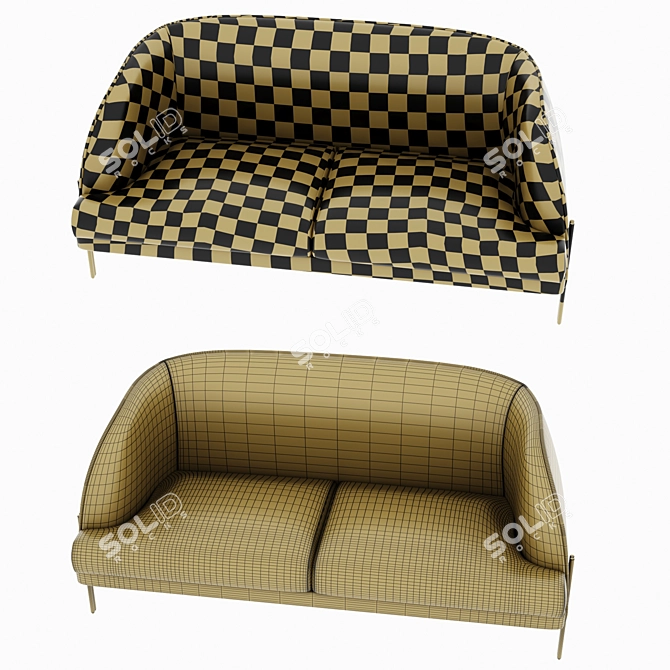 Elegance Double Sofa 3D model image 3