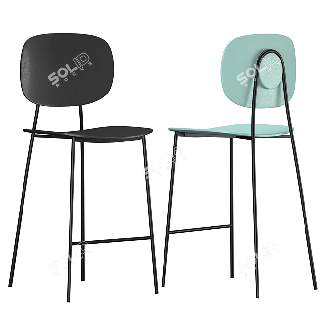 Elegant JODIE Ottoman 3D model image 1