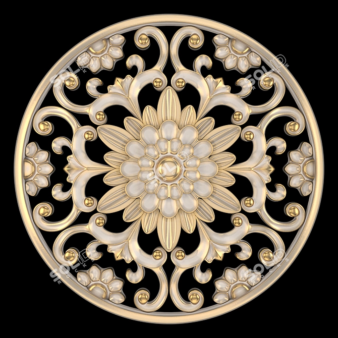 Elegant Wall Rosettes for Chic Decor 3D model image 1