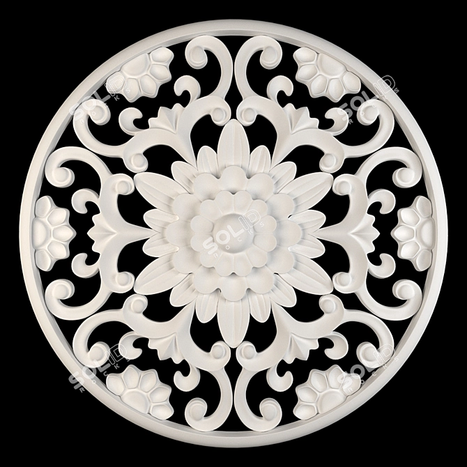 Elegant Wall Rosettes for Chic Decor 3D model image 2