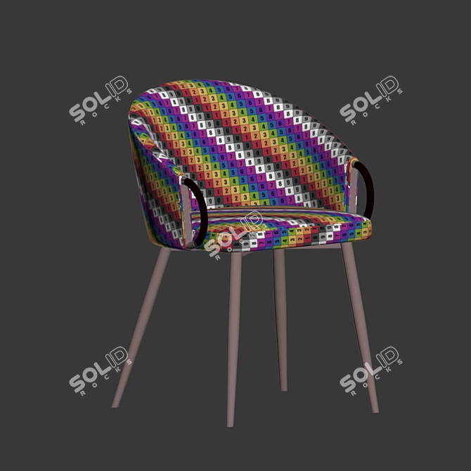 Elegant Velvet Dining Chair 3D model image 5