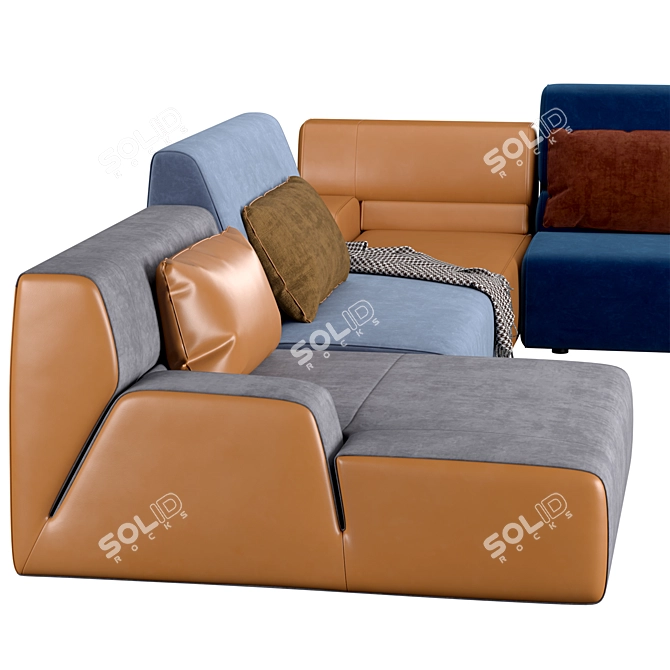 Babouche Modular Sofa: Colorful & Dynamic 3D model image 3