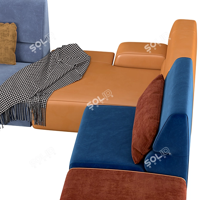 Babouche Modular Sofa: Colorful & Dynamic 3D model image 4