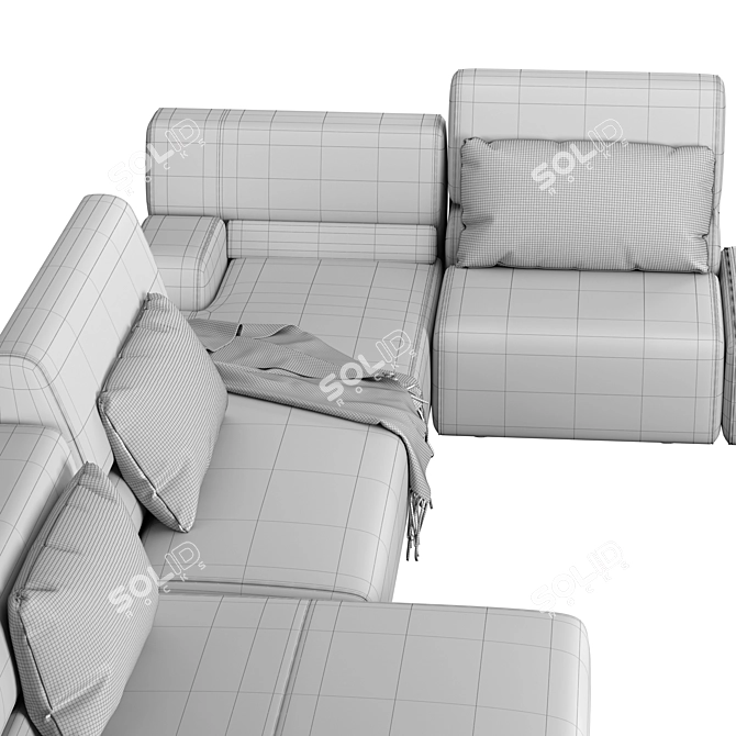 Babouche Modular Sofa: Colorful & Dynamic 3D model image 5