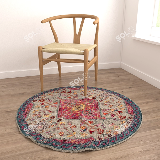 Round Rug Set: 6 Carpets 3D model image 4