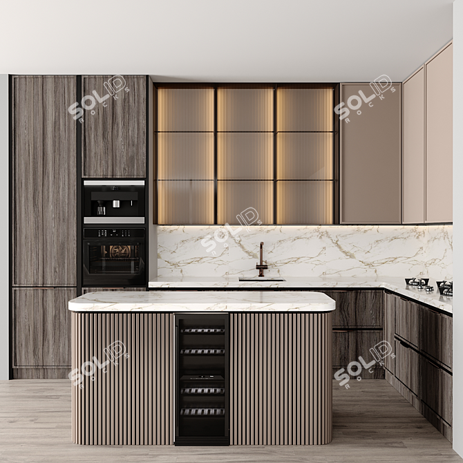 Modern Kitchen 3D Model 3D model image 2