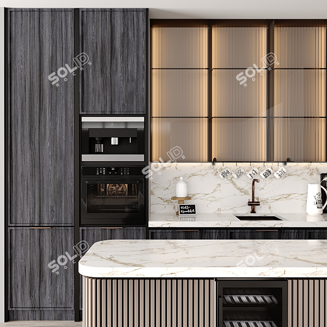 Modern Kitchen 3D Model 3D model image 3