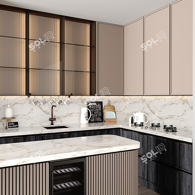 Modern Kitchen 3D Model 3D model image 4