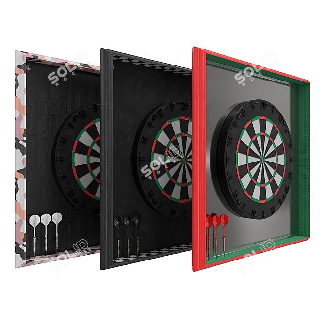 Title: "Purling London Dartboard Set 3D model image 1