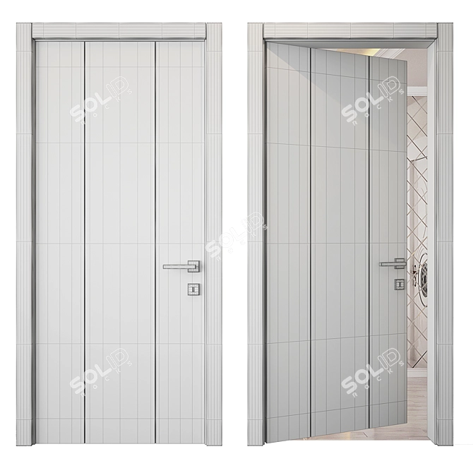 Sleek 3D Door Design 3D model image 2