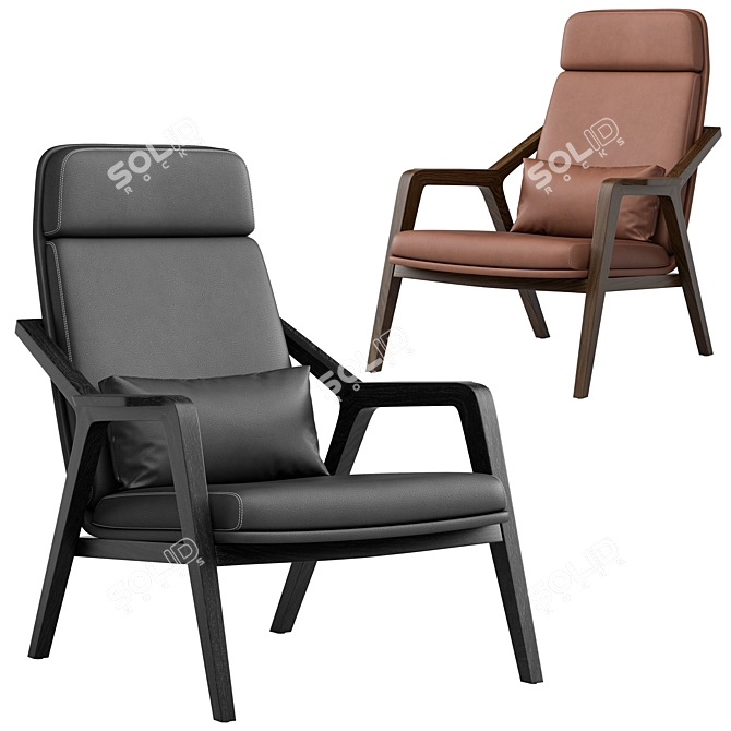Luxurious Armchair: Porada Loretta 3D model image 2