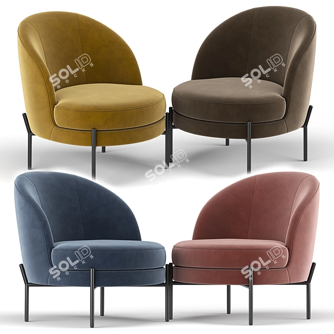 Elegant Eef Armchair 3D model image 2