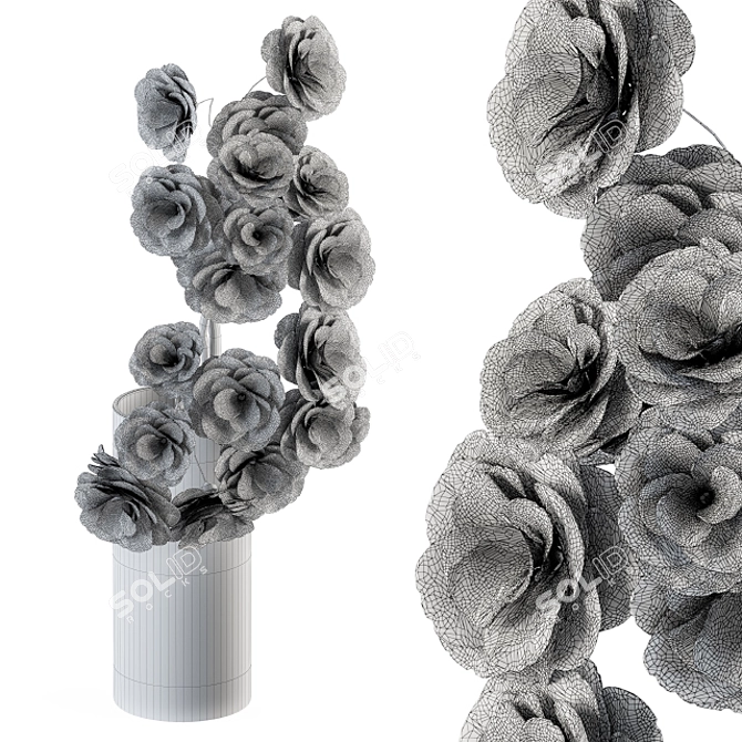 Elegant Blooms in Vase | 34 3D model image 3