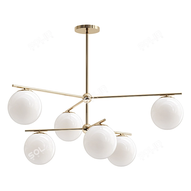 Sleek Milk Sphere Chandelier 3D model image 1