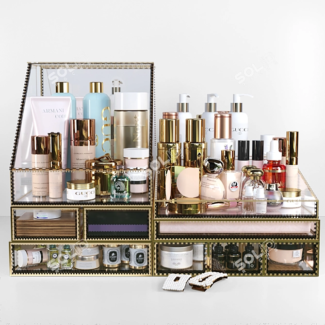 Title: Luxury Cosmetics Set for a Glamorous Beauty Experience 3D model image 1
