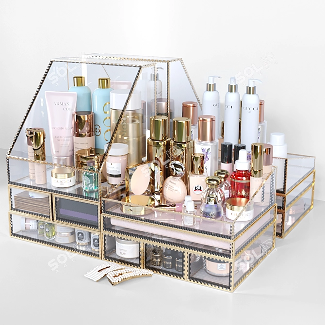 Title: Luxury Cosmetics Set for a Glamorous Beauty Experience 3D model image 2